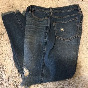 Hollister High Rise Distressed Mom Jeans
